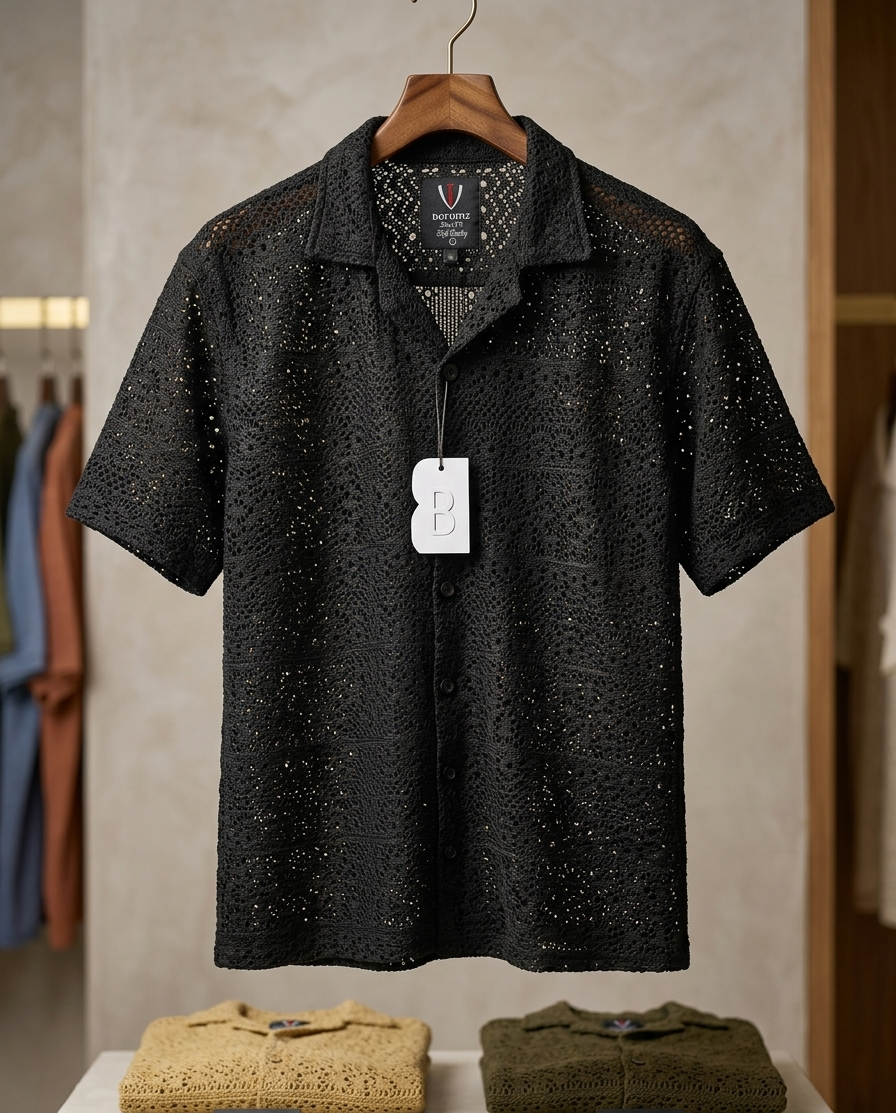 CROCHET BUTTON DOWN SHIRT