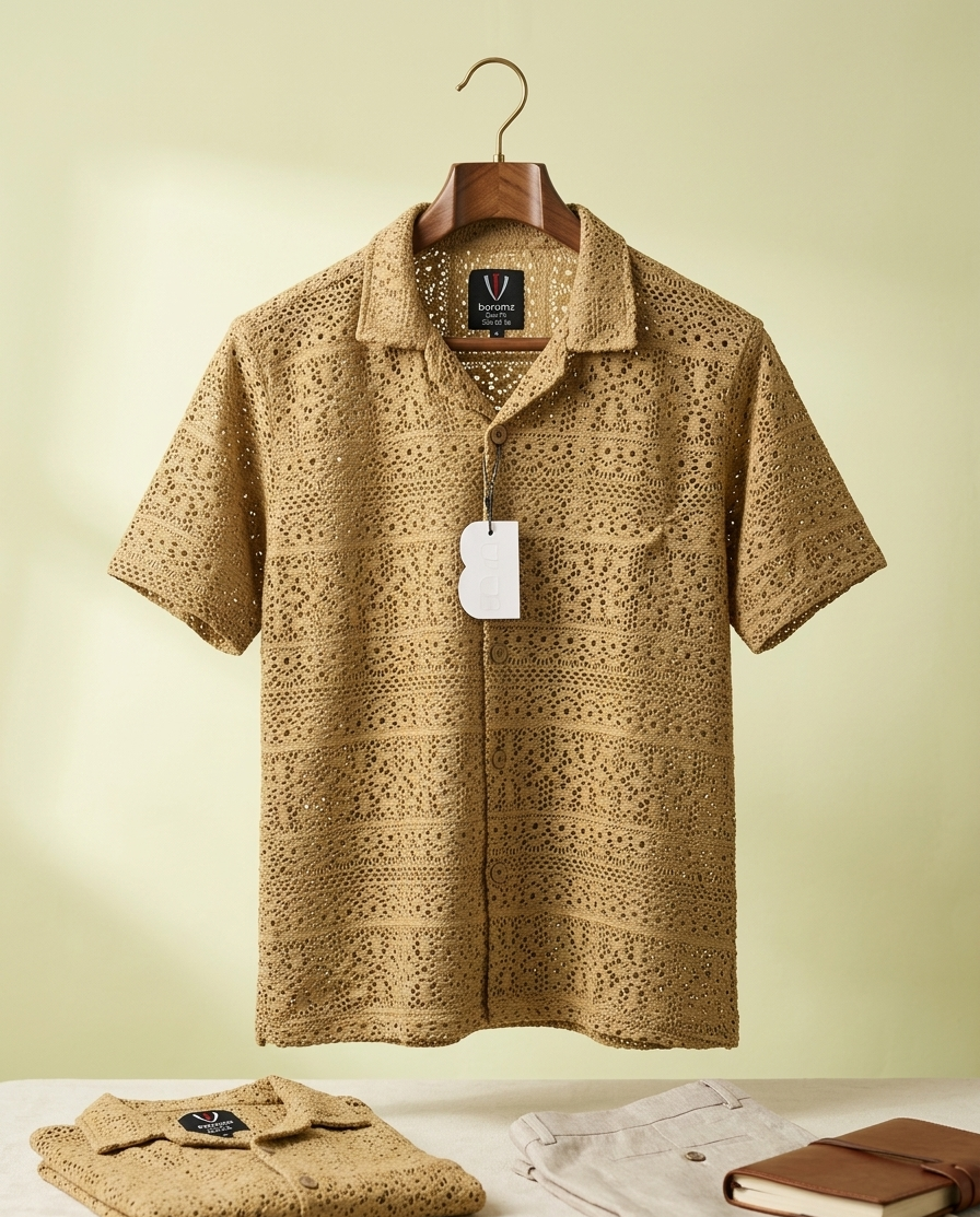 CROCHET BUTTON DOWN SHIRT